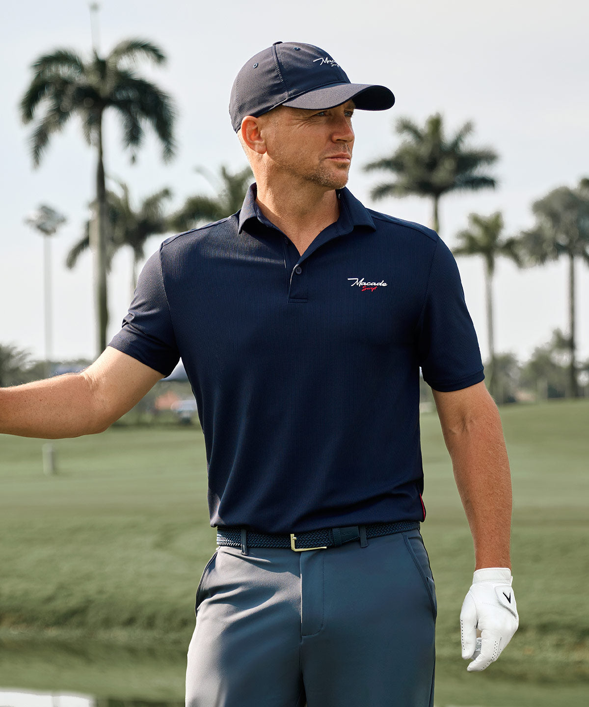 Navy TX Script Shirt Macade Golf
