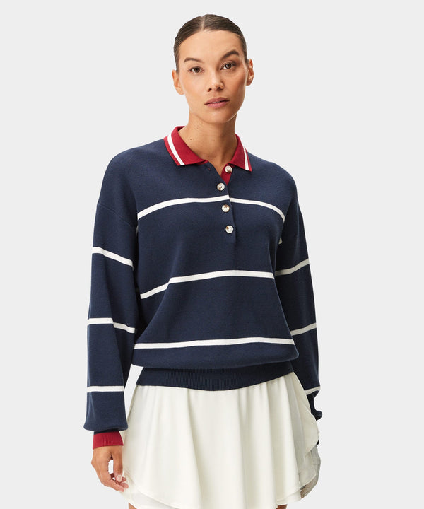 Club Knit Polo Sweater - Blue