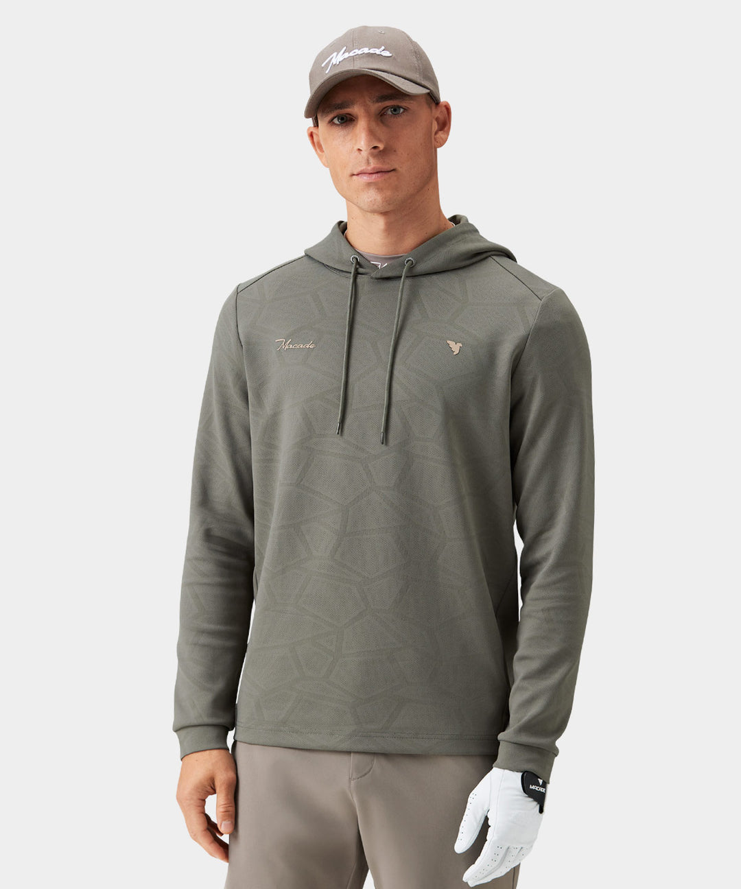 Olive Crossover Tech Hoodie Macade Golf