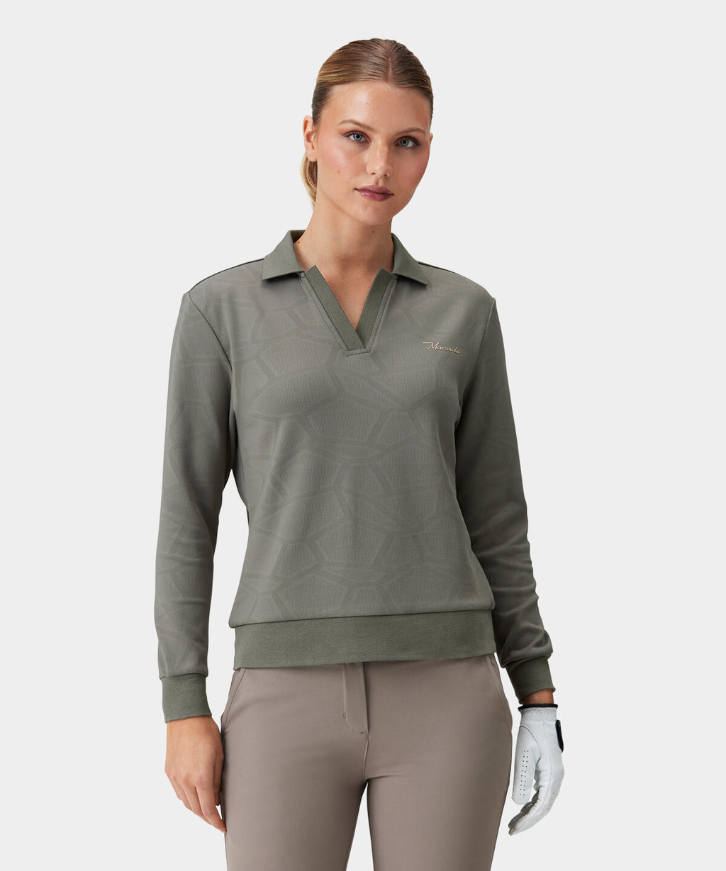 Sadie Olive Tech Long Sleeve Shirt Macade Golf