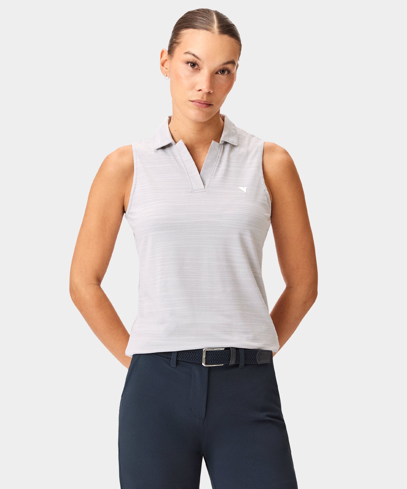 Paige Sleeveless Shirt - Light Grey