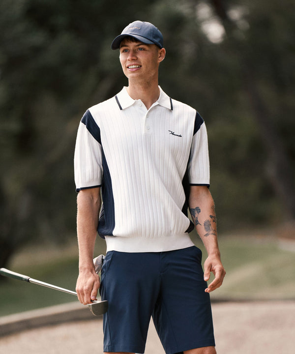 Peak Course Knit Polo - White