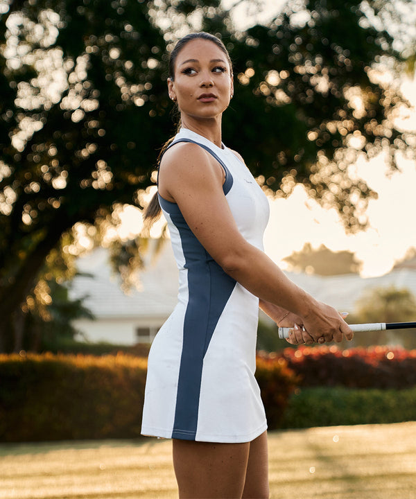 Inez TX Script Dress - Marble