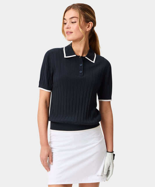 Skye Course Knit Polo - Navy