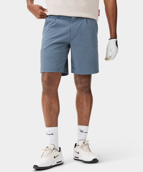Pleated Players Shorts - Stone Blue