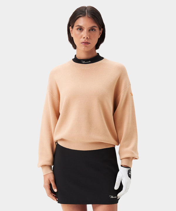 Oversized Intarsia Sweater - Tan
