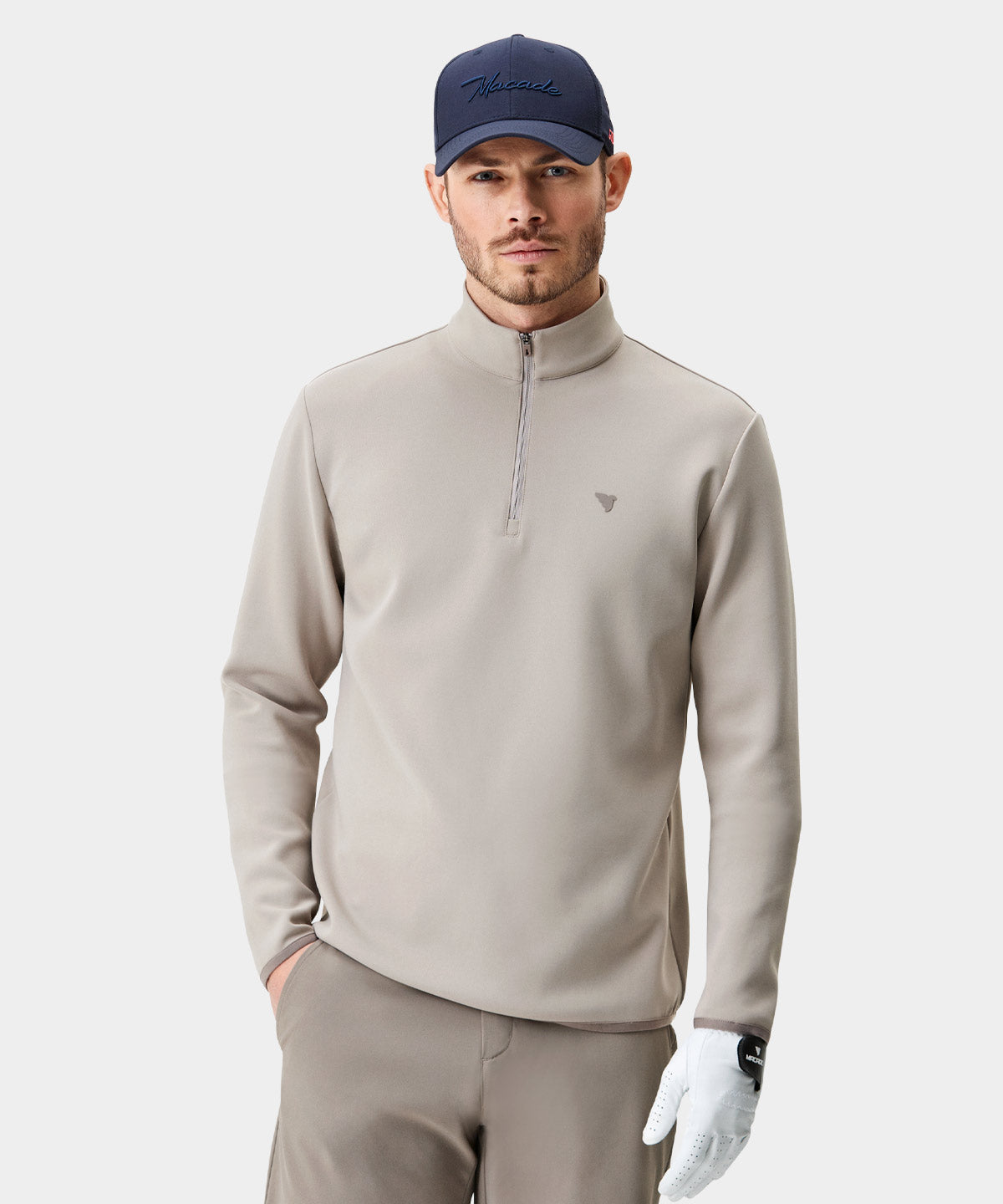 Taupe Therma Quarter Zip Macade Golf