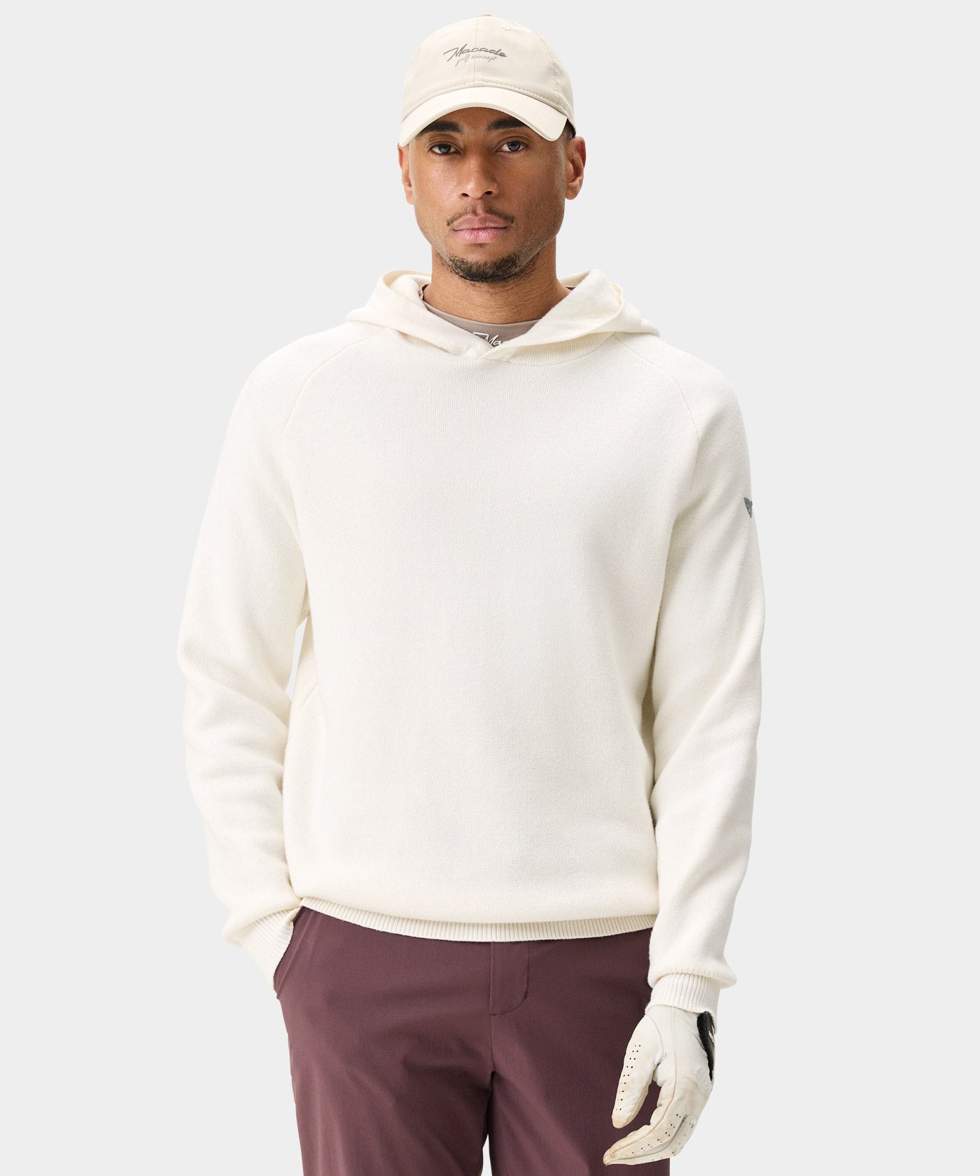 White Tech Knit Hoodie - Macade Golf