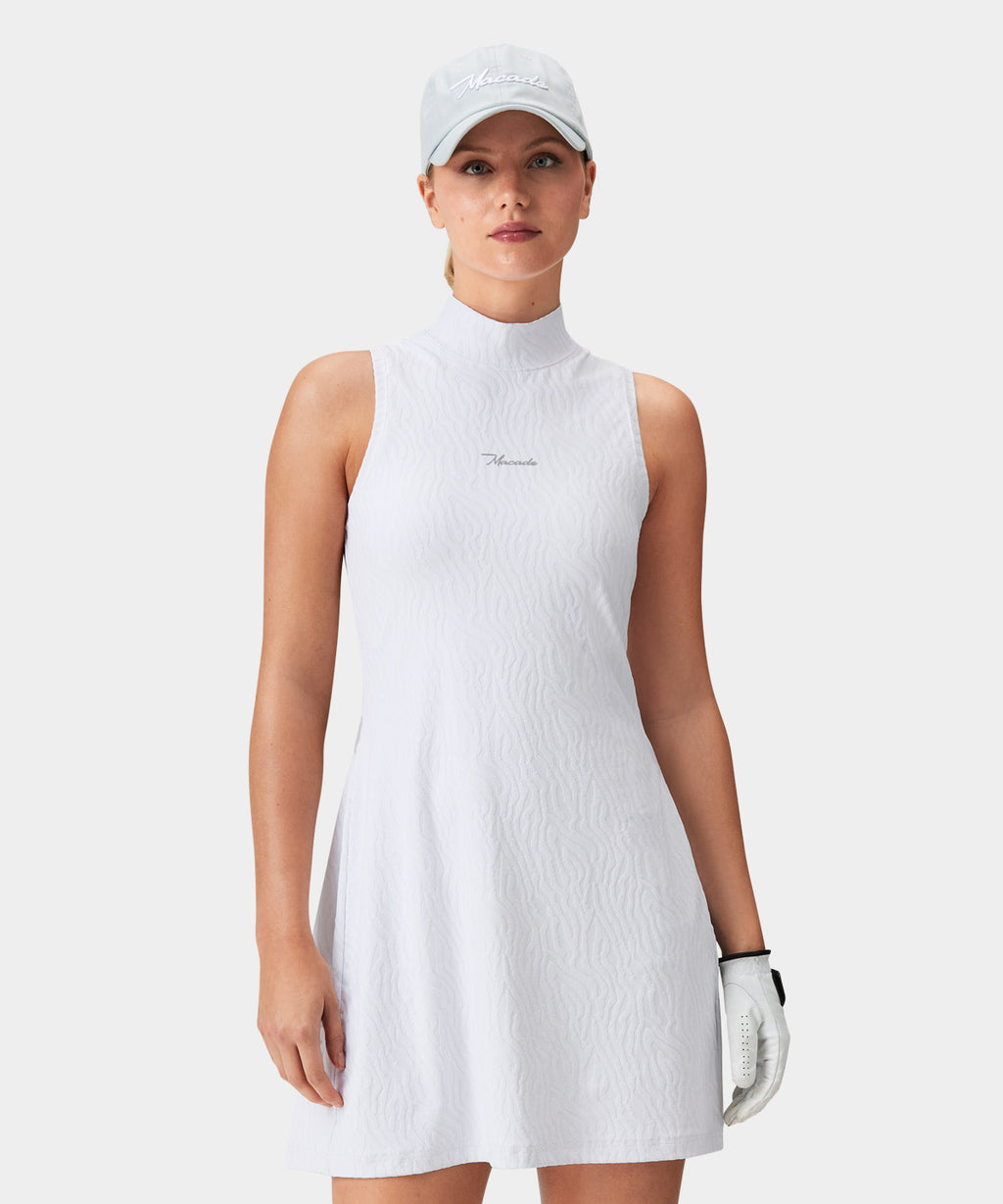 Nola White Mock Neck Dress Macade Golf