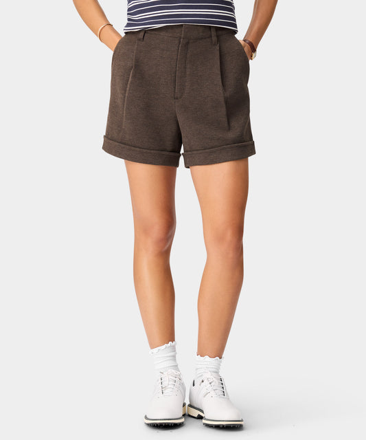 Penny Pleated Course Shorts - Brown