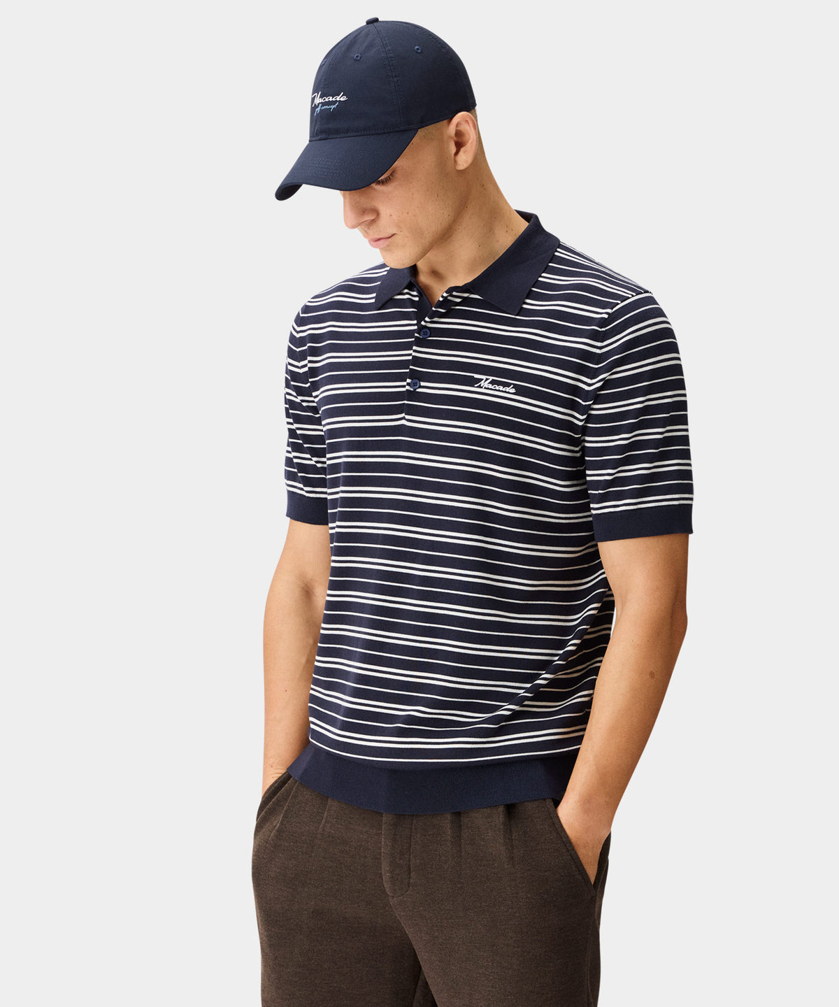 Dunes Striped Knit Shirt - Navy