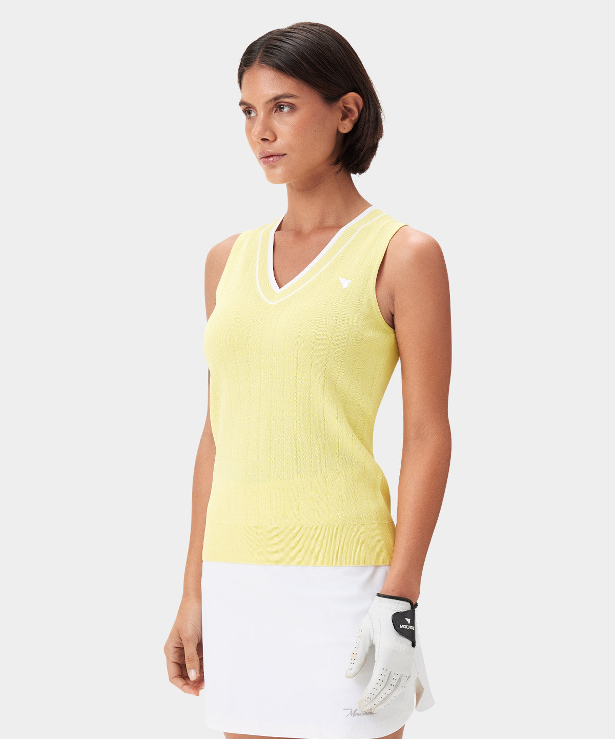 Ana Yellow Sleeveless V-Neck