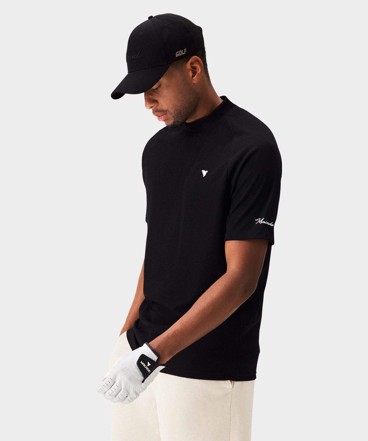 Tyler Black Mock Neck Tee Macade Golf