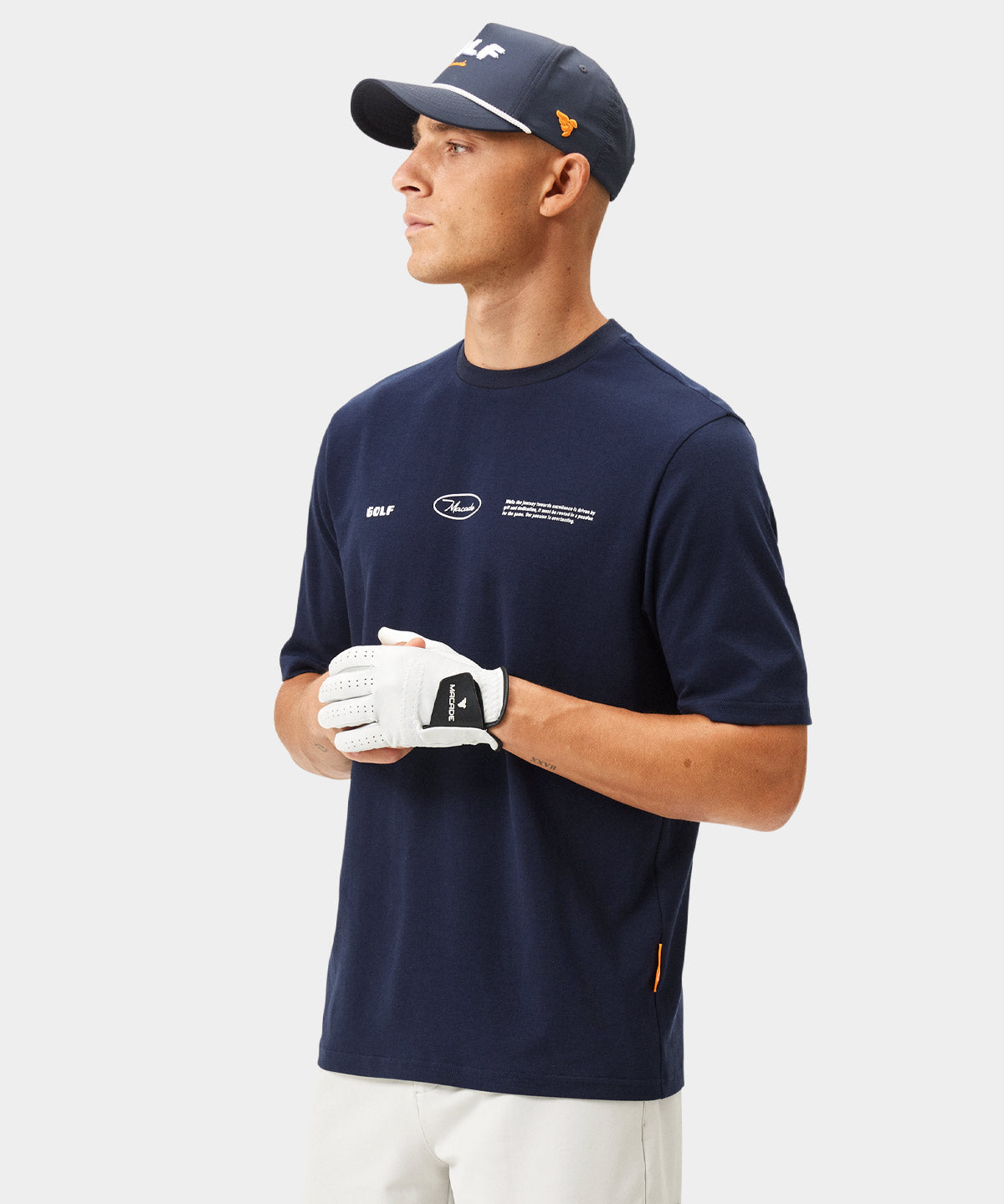 Dark Blue Crossover Tee Macade Golf