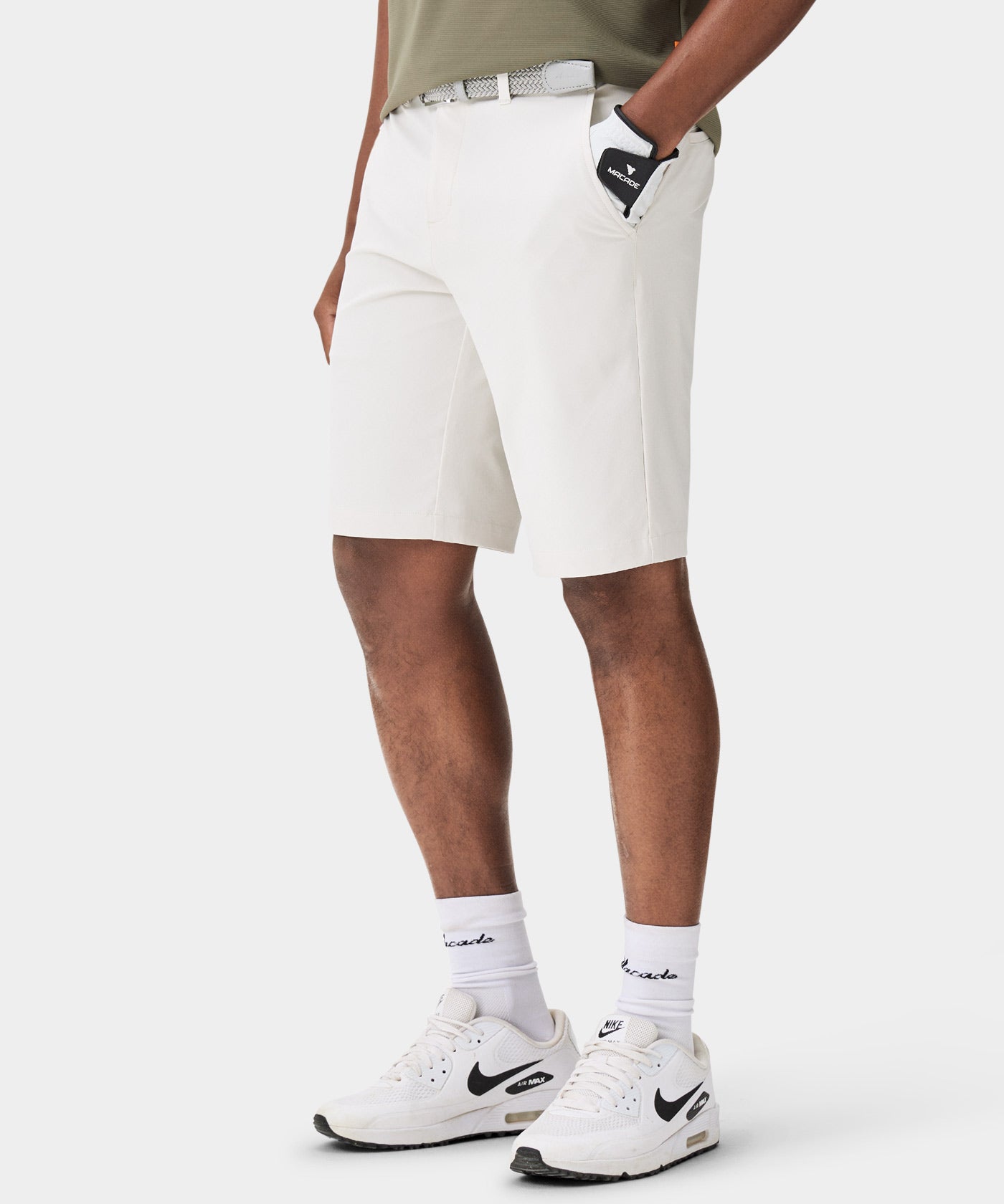 Bone White Four-Way Stretch Shorts