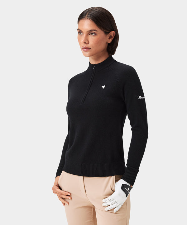 Bridge Merino Quarter Zip - Black