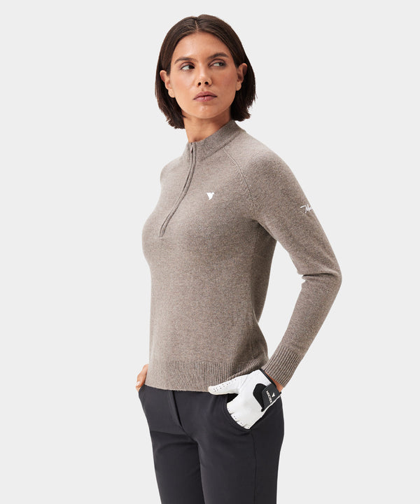 Bridge Merino Quarter Zip - Brown