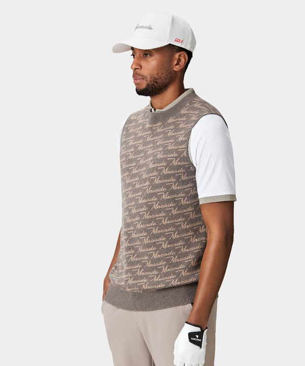 Knit Vest - Brown Intarsia