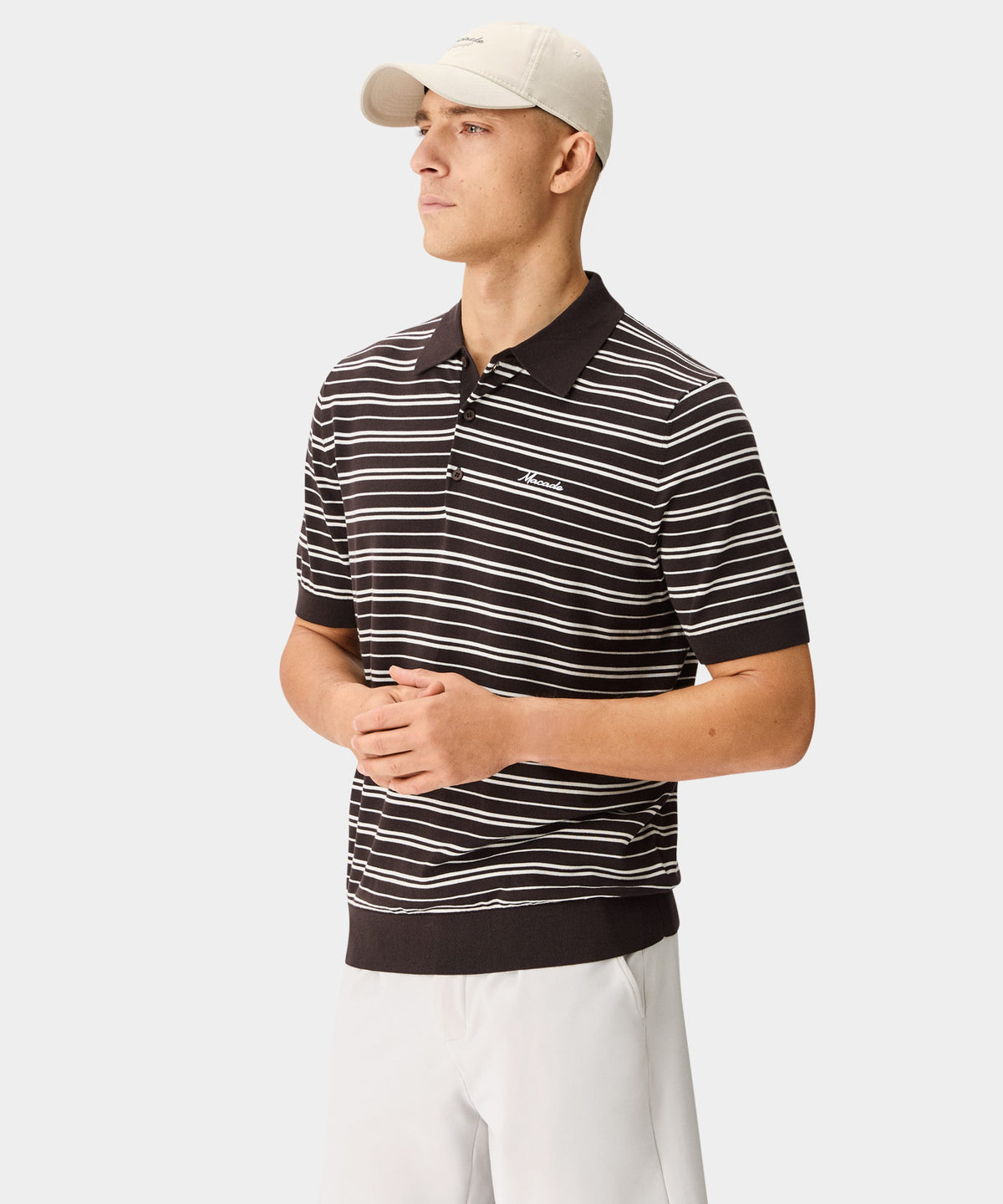 Dunes Striped Knit Shirt - Brown