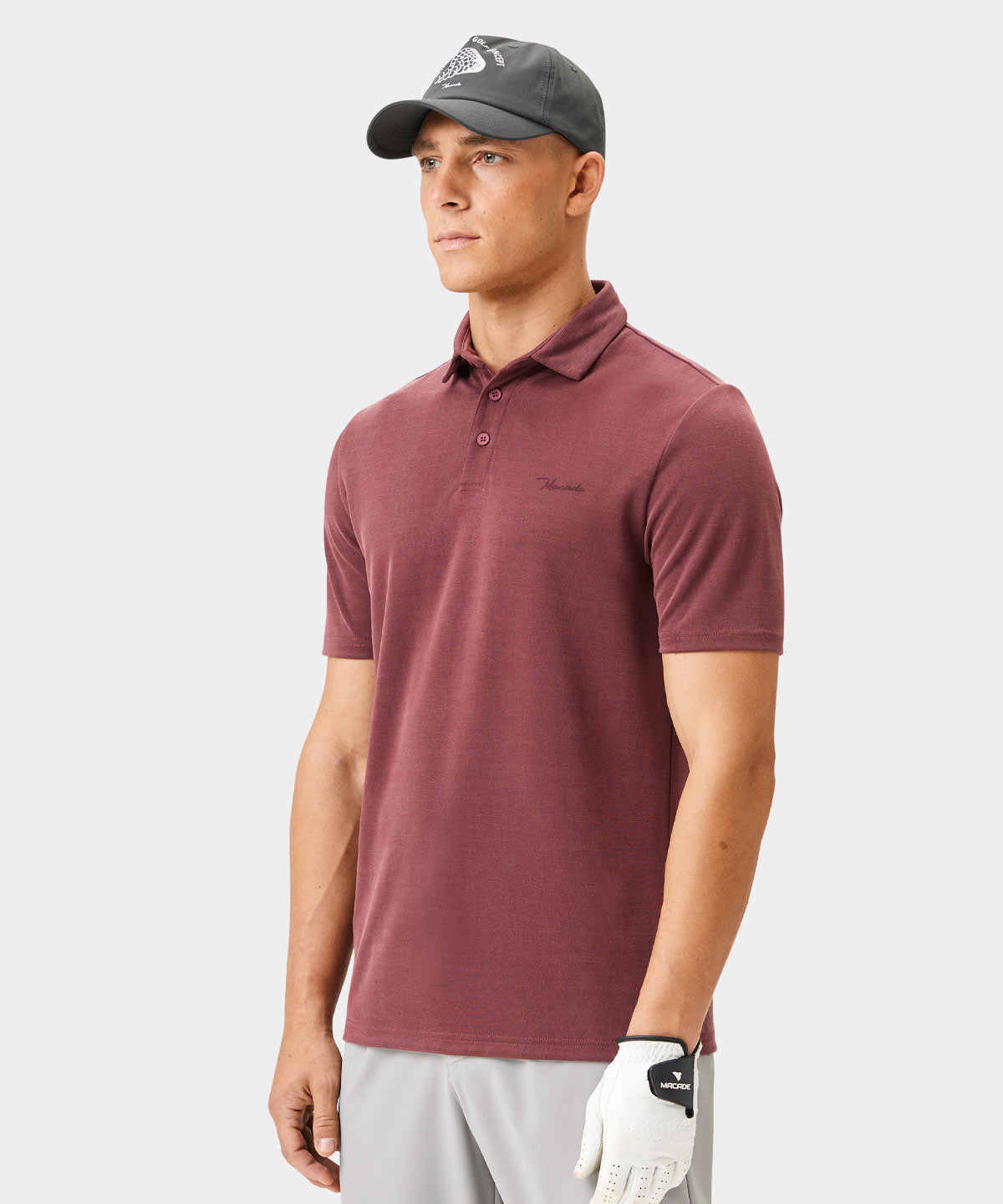 Washed Burgundy Players Polo Shirt Macade Golf