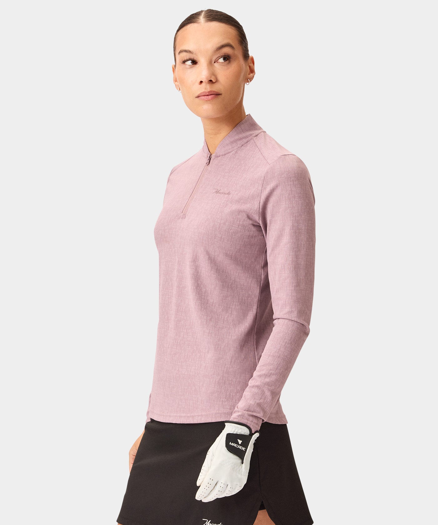 Dawn Mauve Long-Sleeve Bomber Shirt