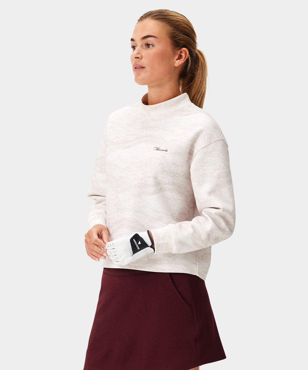 Marble Mock Neck Players Sweater Macade Golf