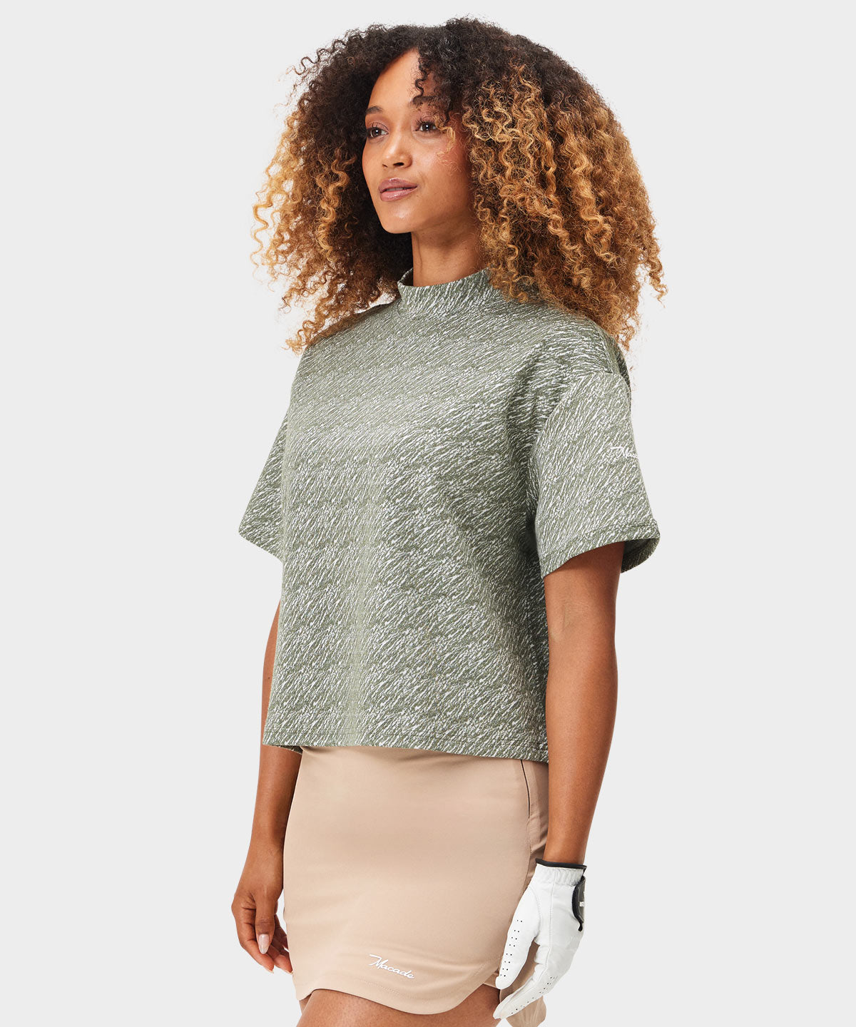 Madison Green Crop Mock Tee Macade Golf