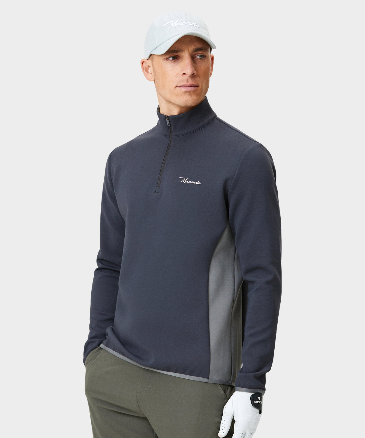 Gray Stage Quarter Zip Macade Golf