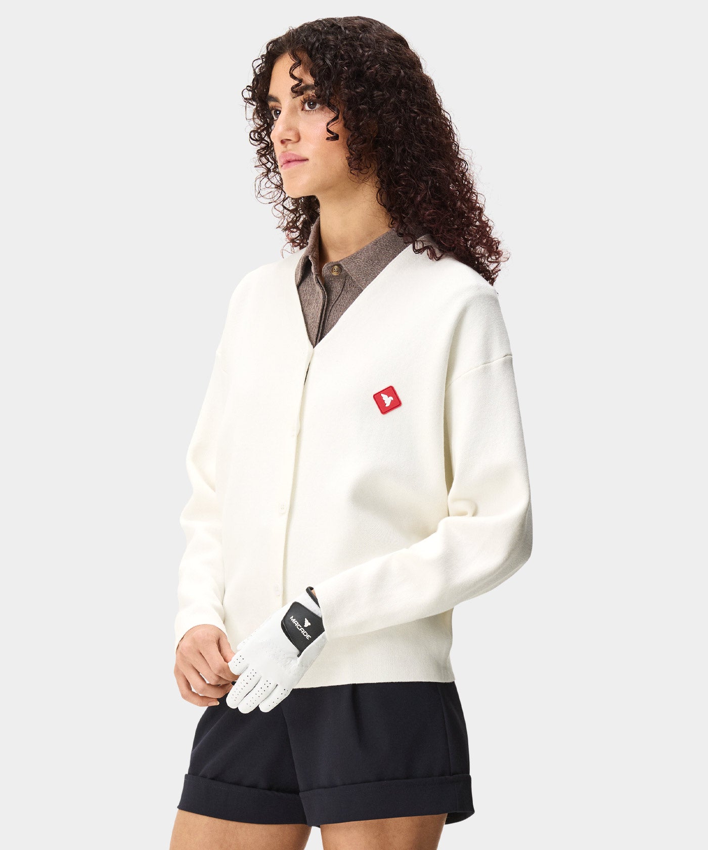 Ivory Oversized Intarsia Cardigan