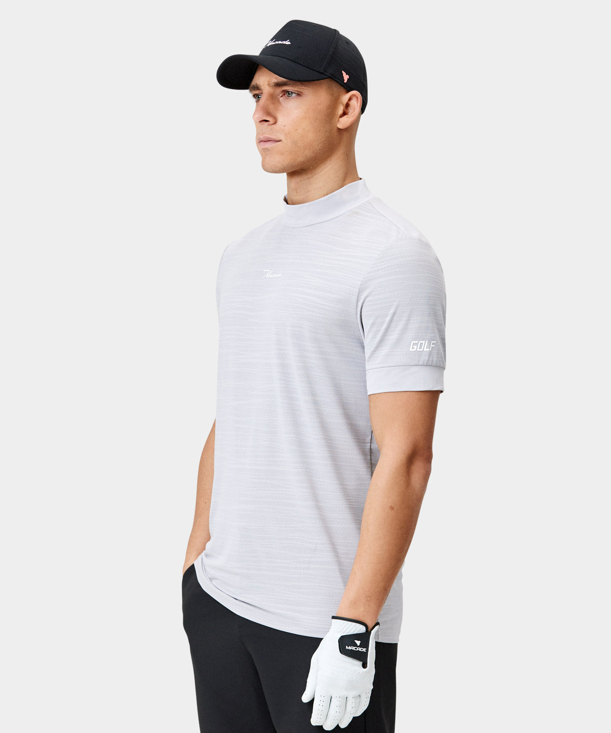 Light Grey Jupiter Mock Neck Tee Macade Golf