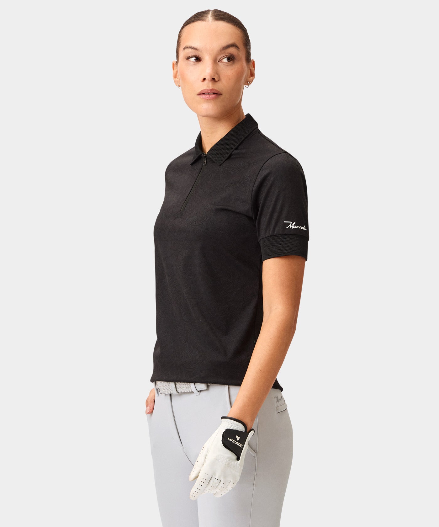 Lace Black Paisley Zip Shirt