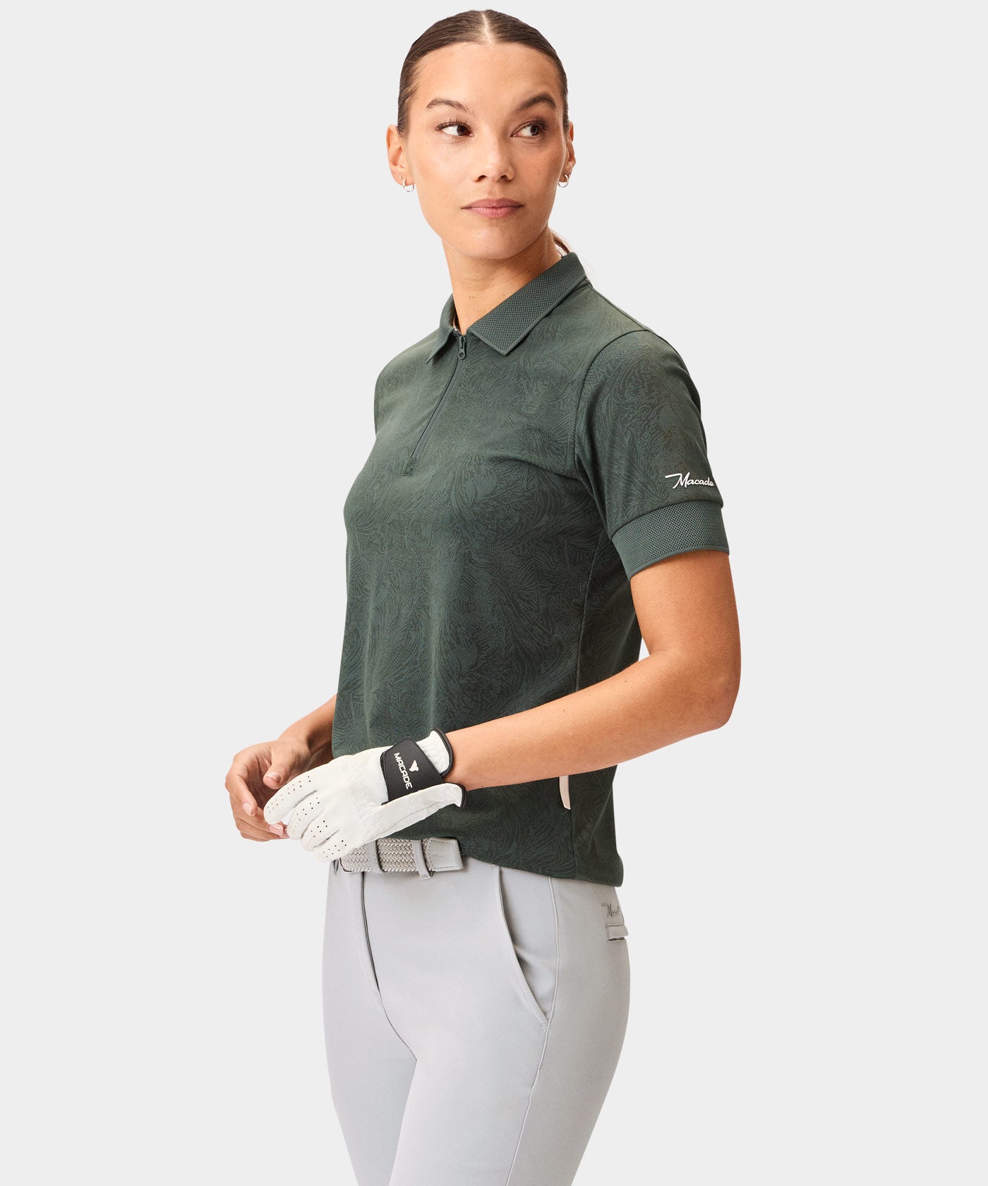 Lace Green Paisley Zip Shirt