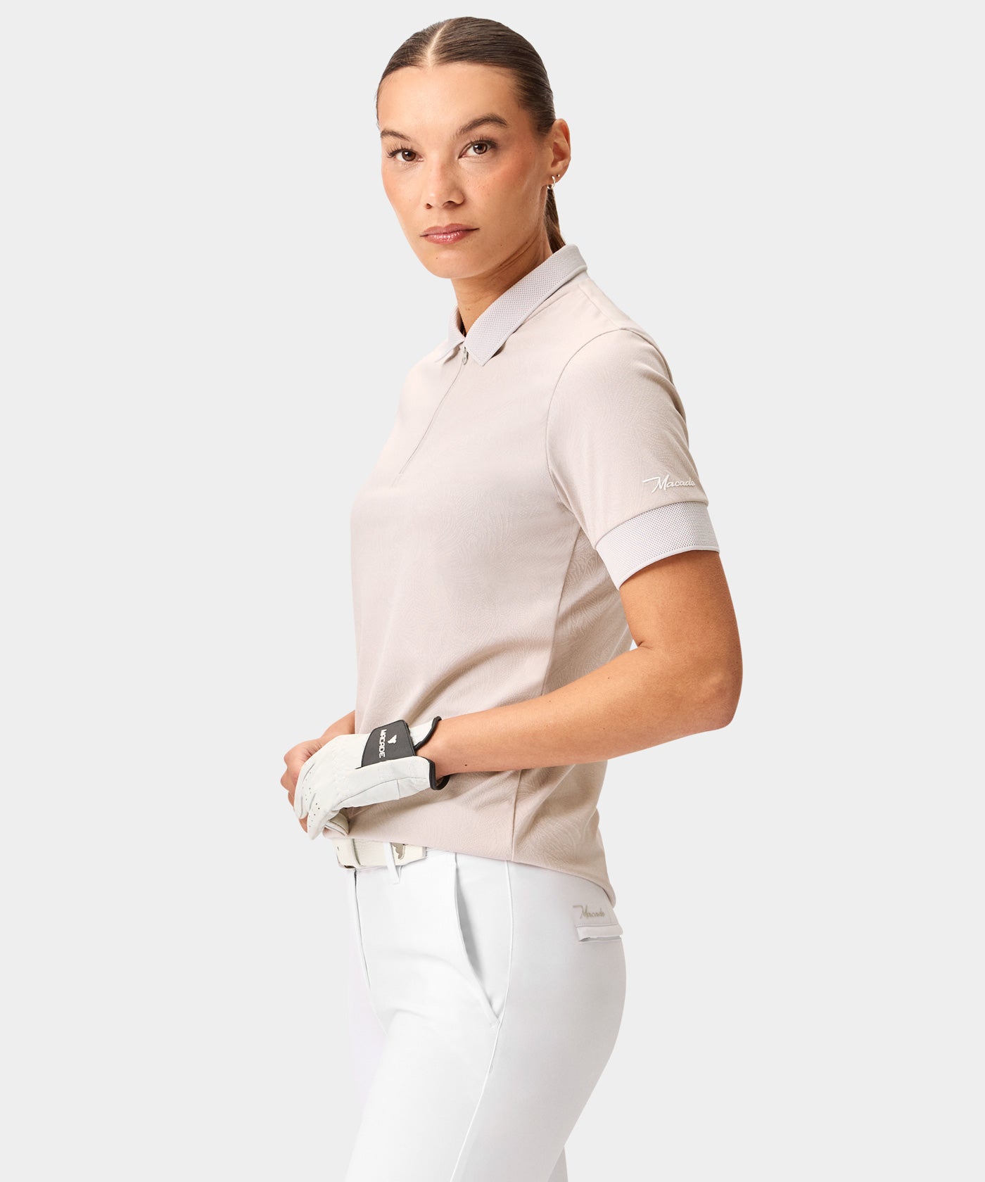 Lace Tan Paisley Zip Shirt