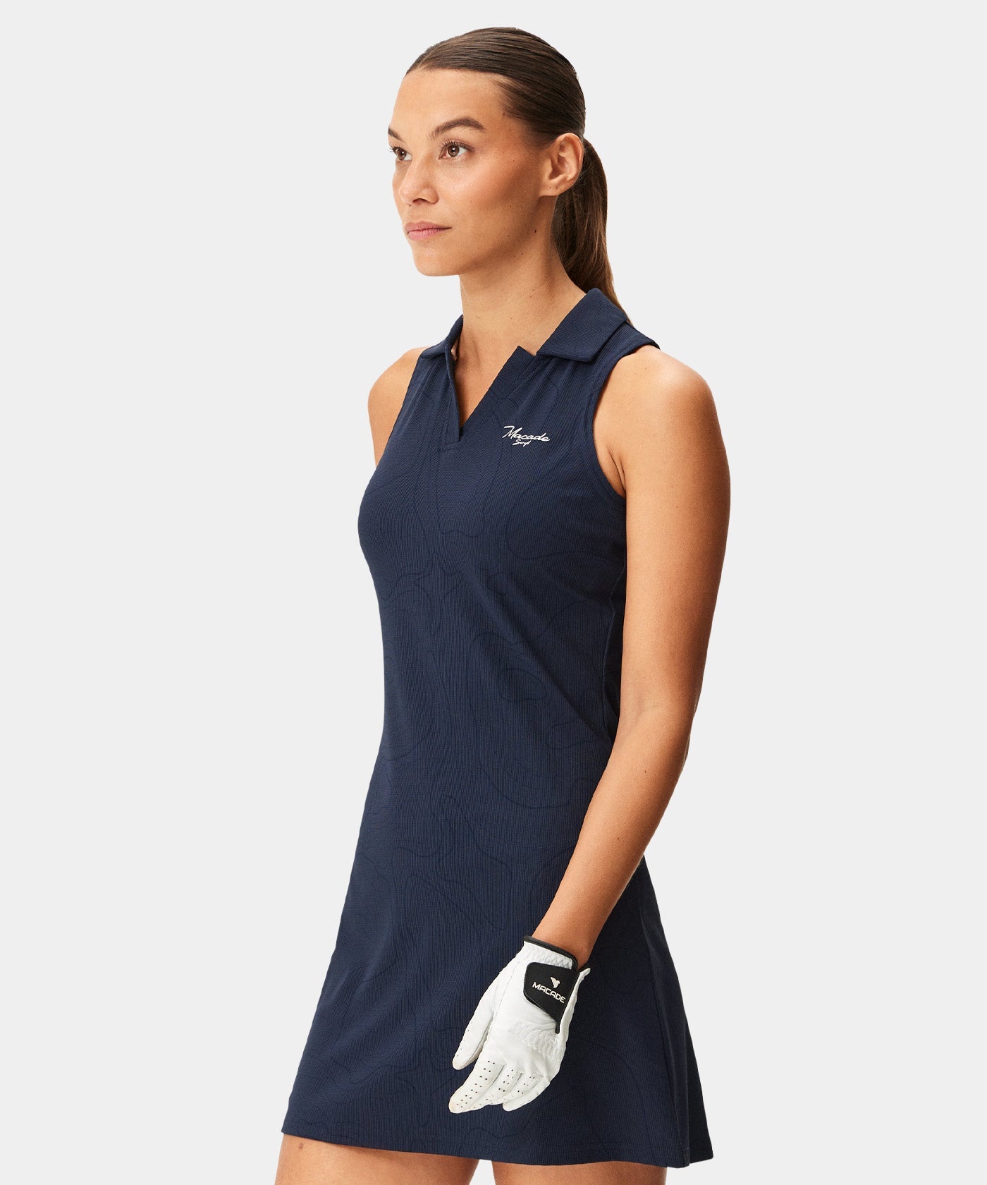 Lana Sleeveless Dress - Script Blue Macade Golf Lana Sleeveless Dress - Script Blue Macade Golf