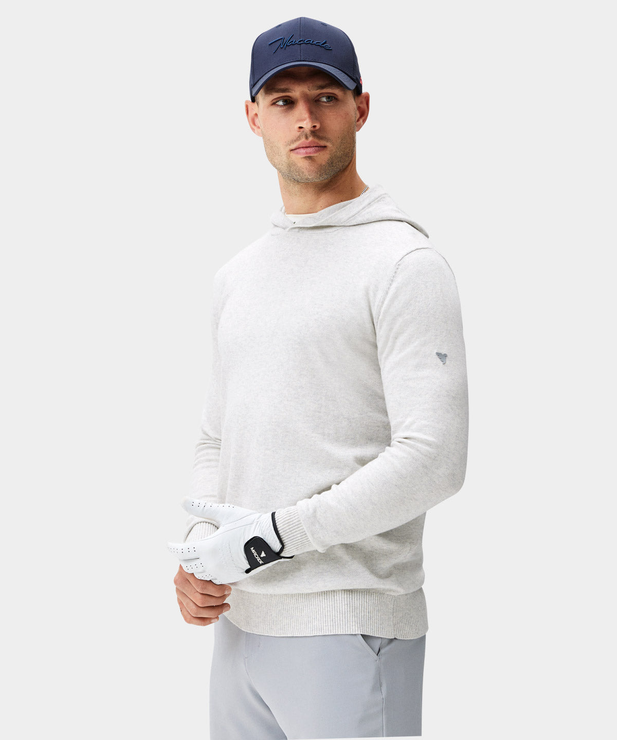 Light Grey Tech Knit Hoodie Macade Golf