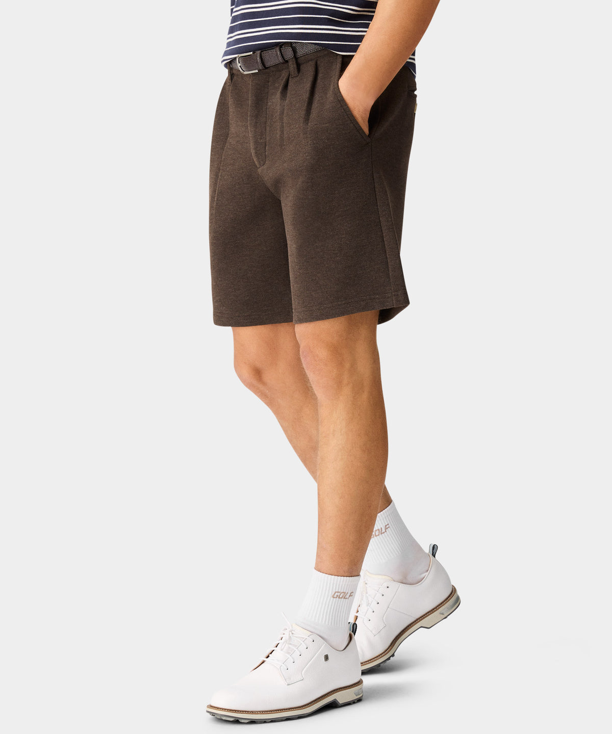 Hayes Pleated Course Shorts - Brown