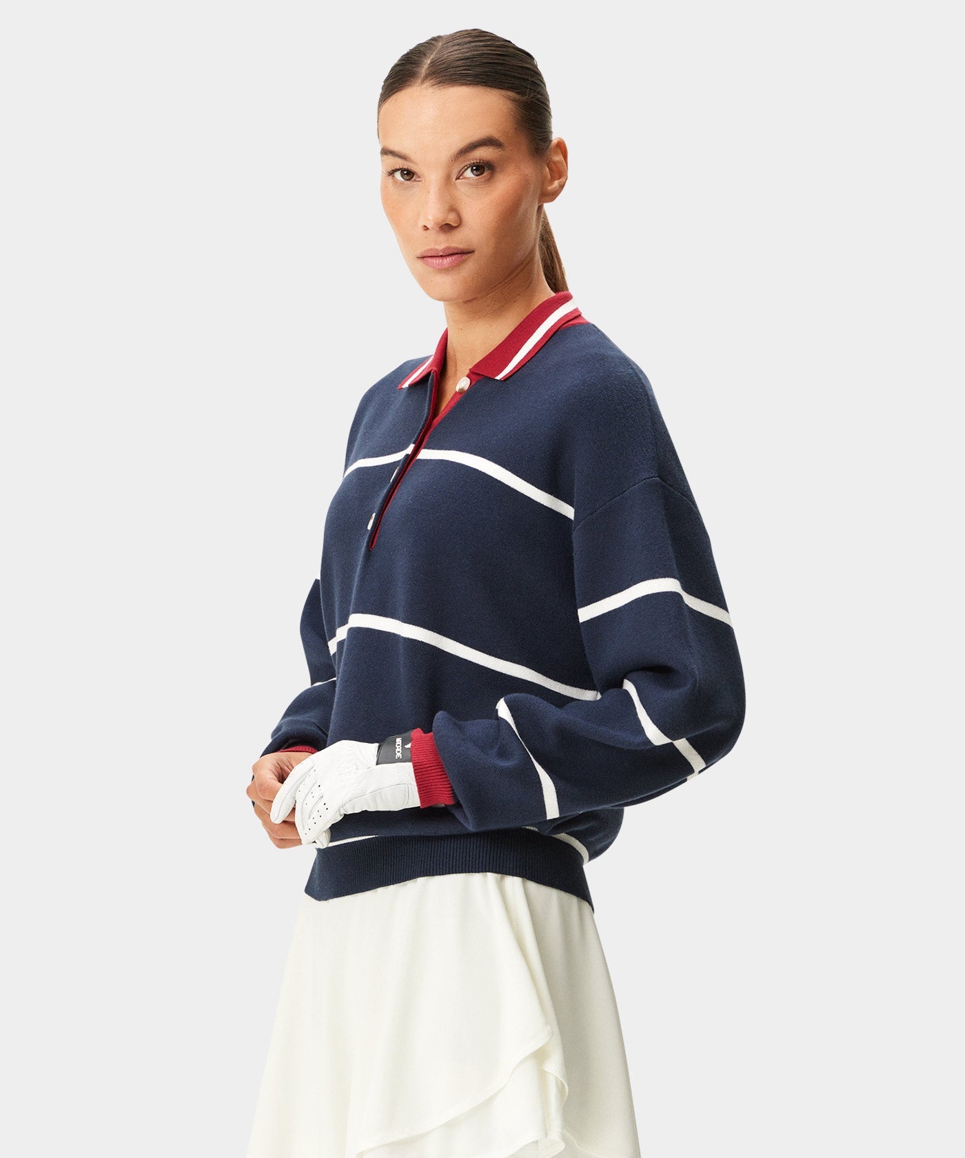 Blue Club Knit Polo Sweater Macade Golf