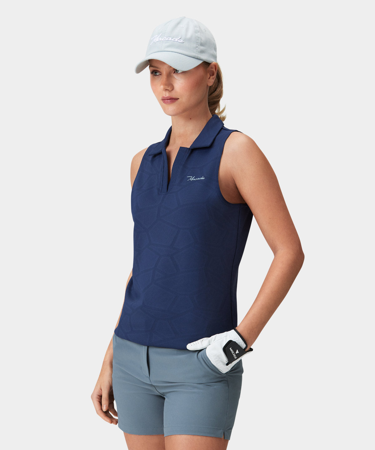 Dark Blue Tech Sleeveless Shirt Macade Golf