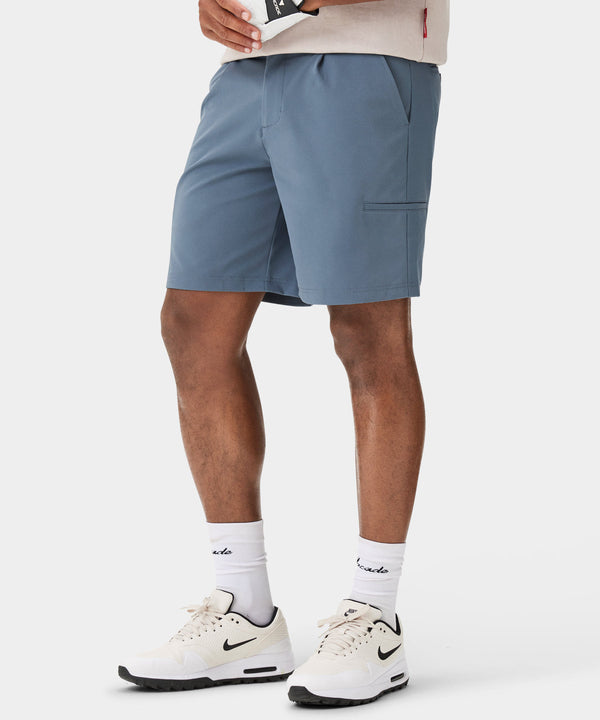 Pleated Players Shorts - Stone Blue