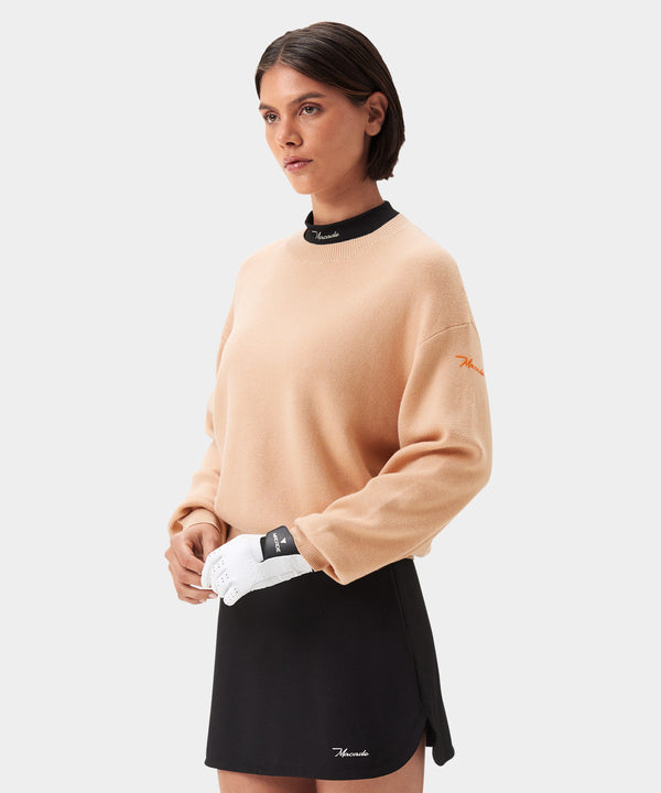 Oversized Intarsia Sweater - Tan