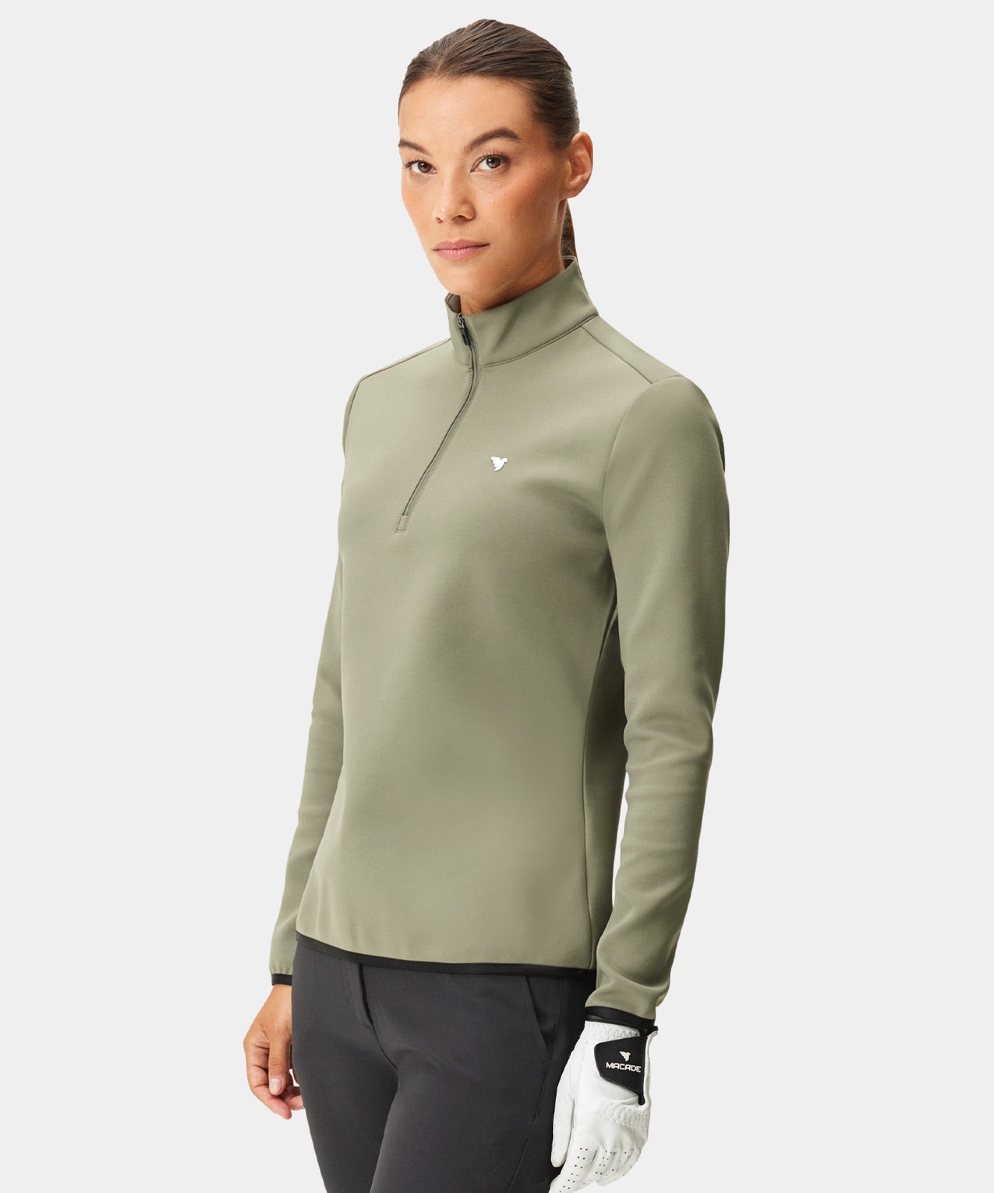 Olive Green Therma Quarter Zip Macade Golf