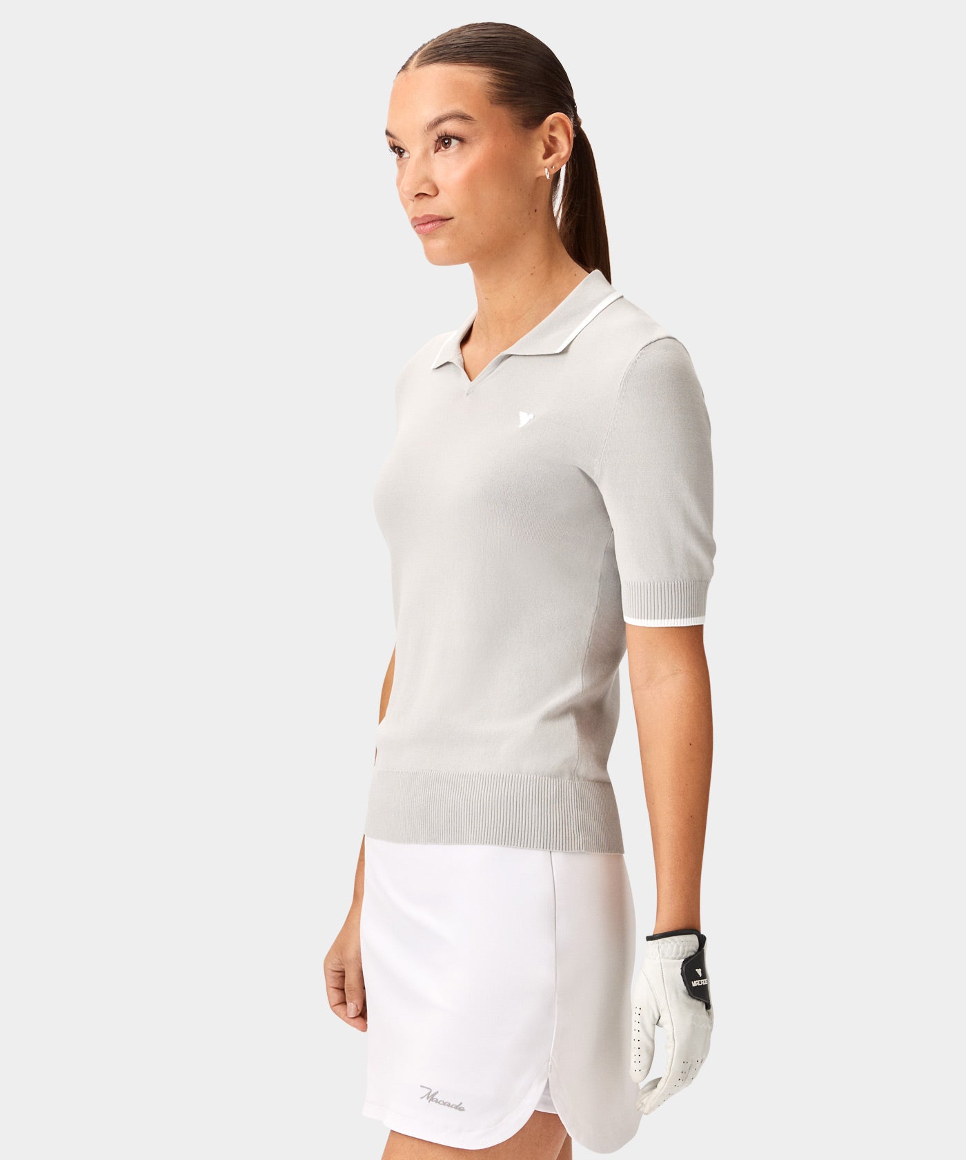 Vera Grey Cropped Polo