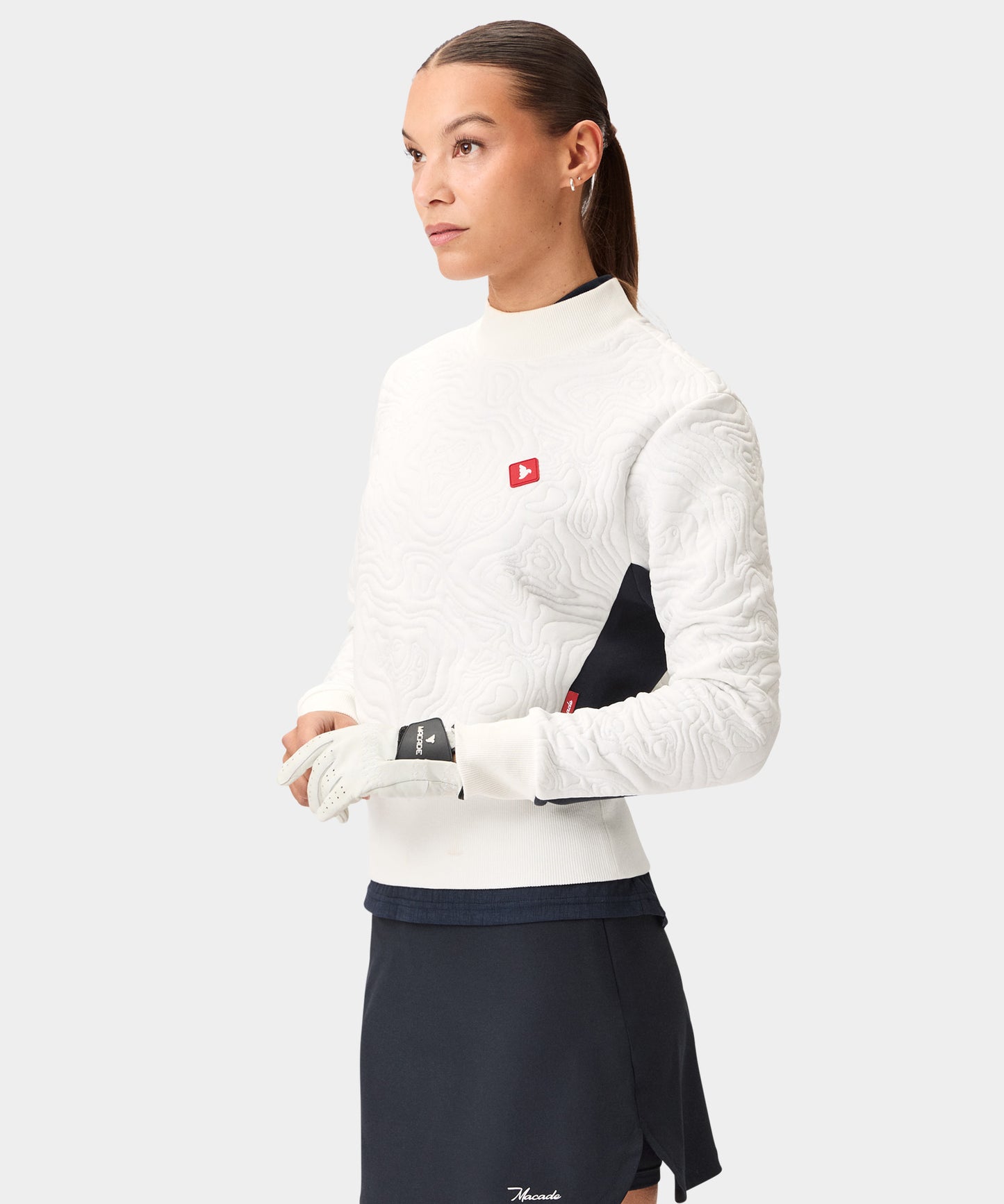 Ridge Mock Sweater - White