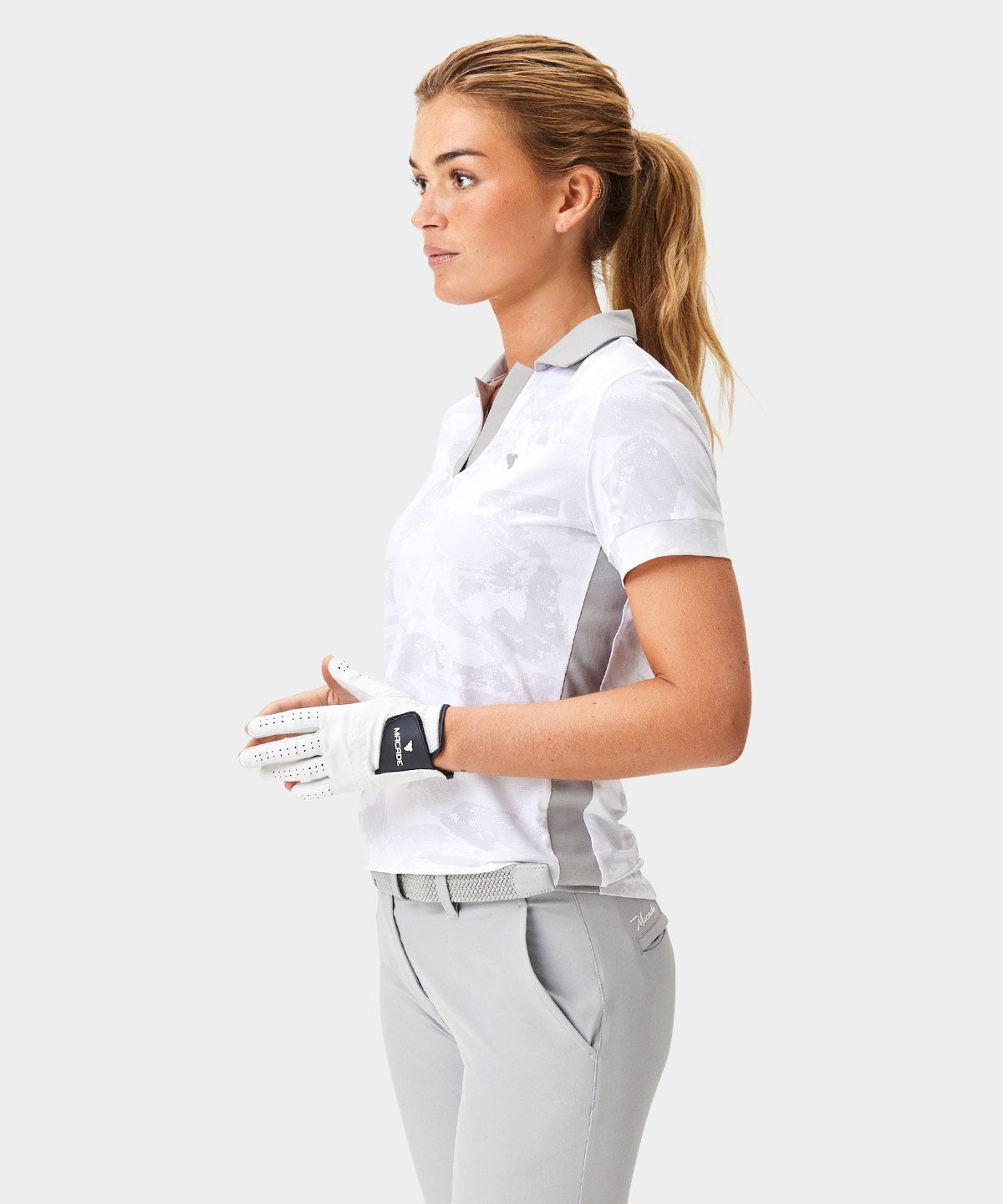 Core White Camo Open Collar Shirt Macade Golf