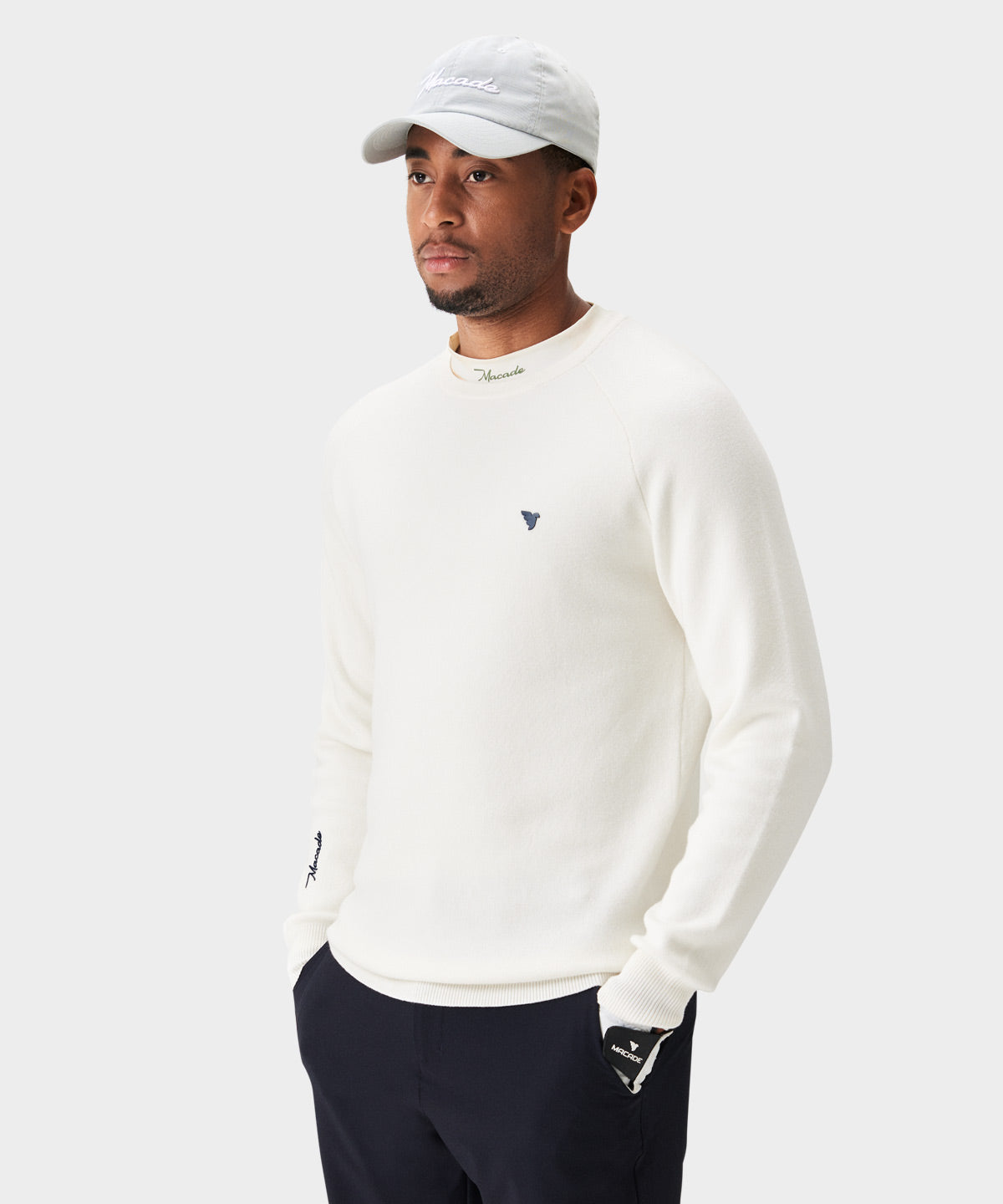 White TX Knit Crewneck Macade Golf