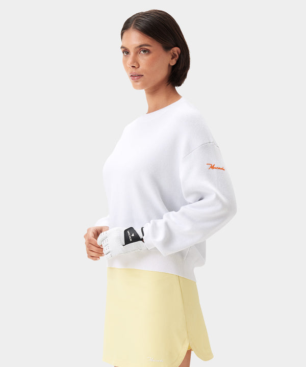 Oversized Intarsia Sweater - White