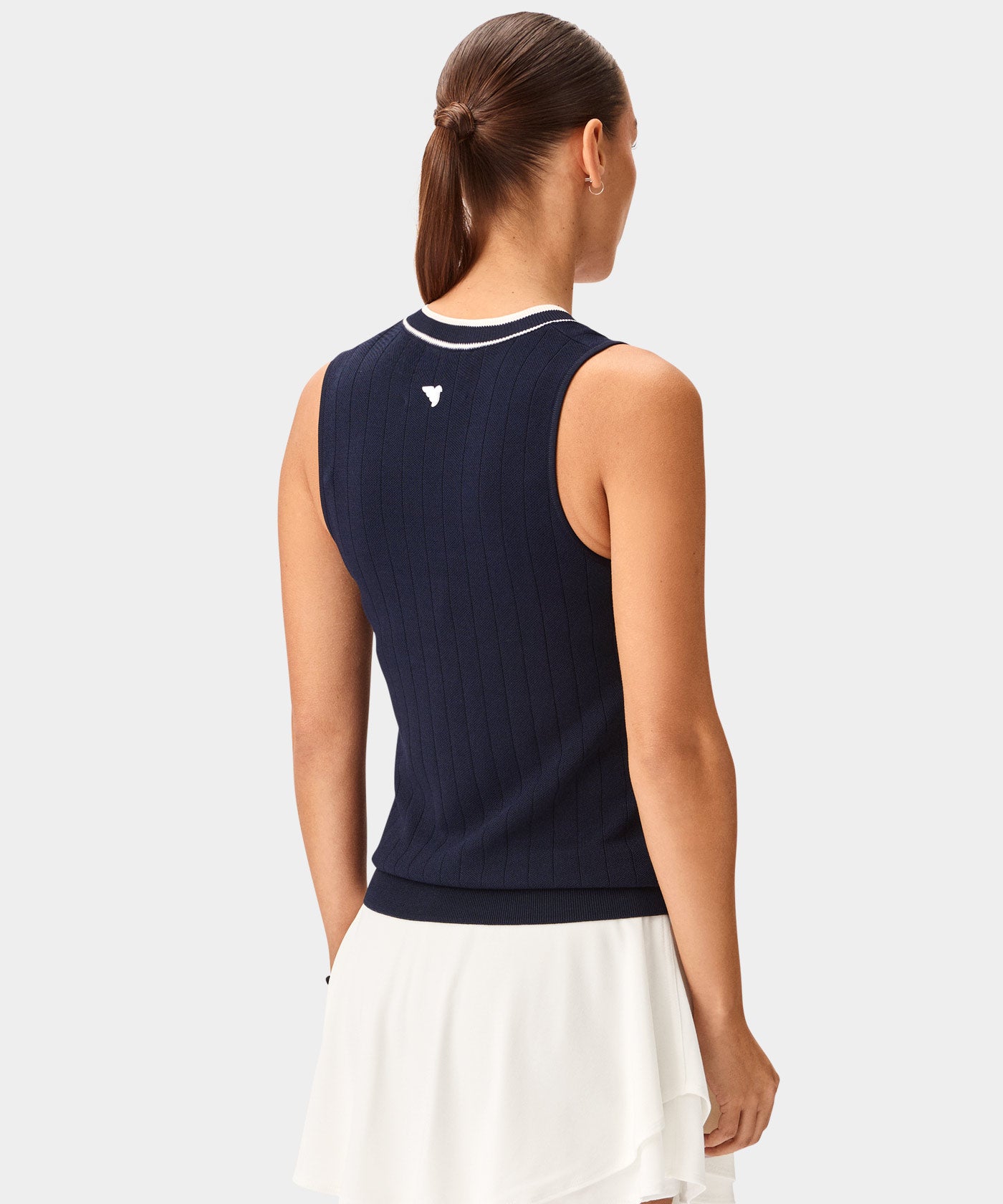Ana Navy Sleeveless V-Neck