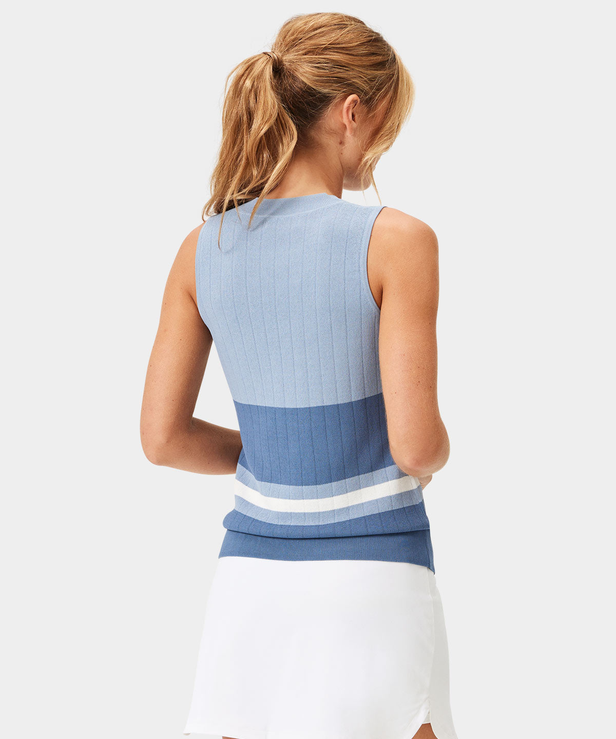 Ana Blue Sleeveless V-neck Macade Golf