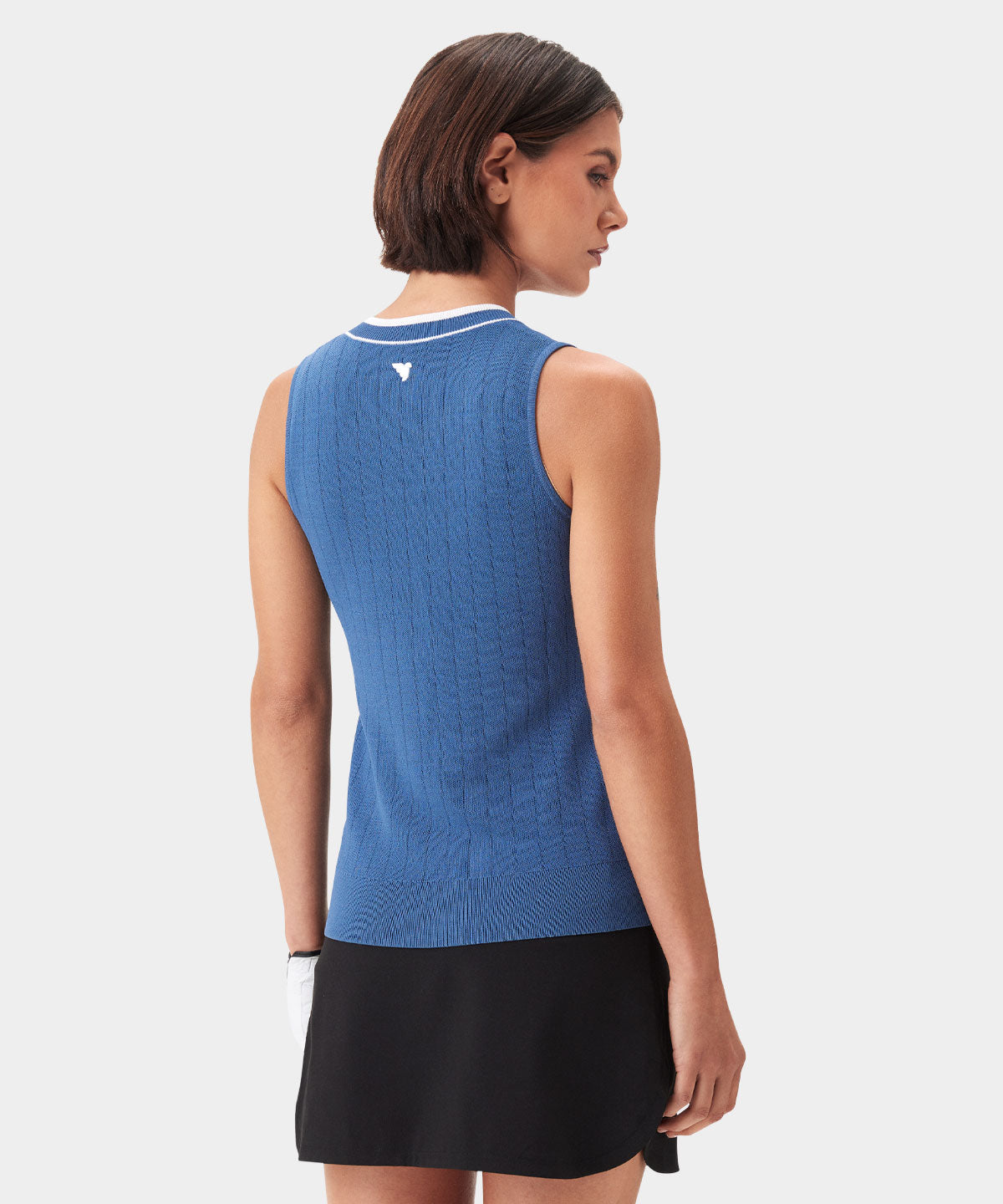 Ana Steel Blue Sleeveless V-Neck