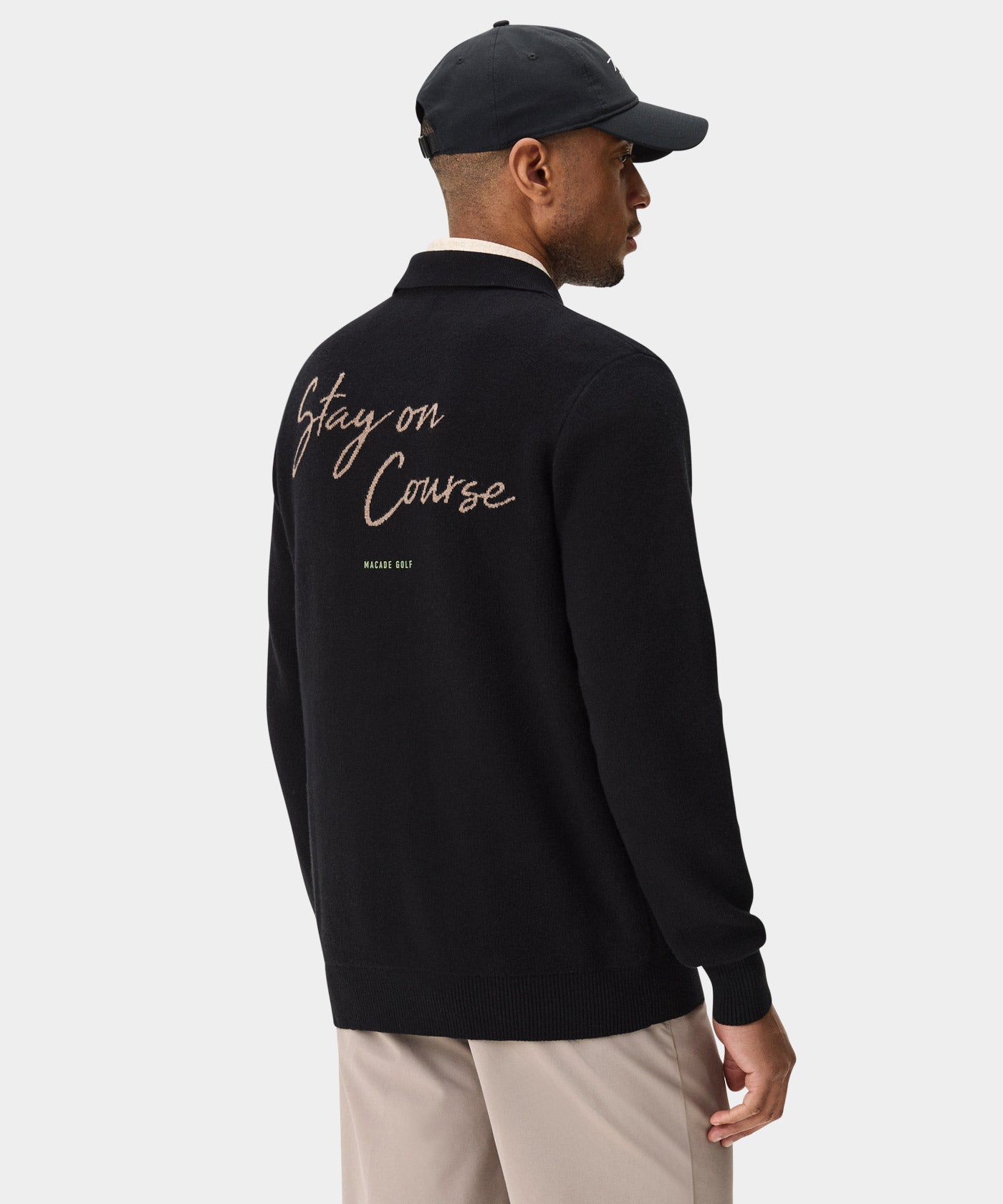 Black Cashmere Blend Knit Polo